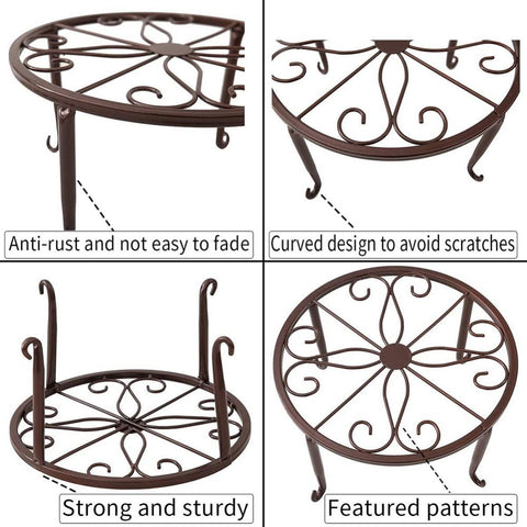 Iron Flower Rack Floor Houseplant Stand-HA01745-Veeddydropshipping