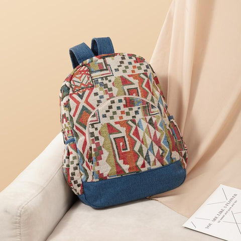 Women Bohemian Style Backpacks Quality Fabric Daypack Rommy-BS00003-Veeddydropshipping