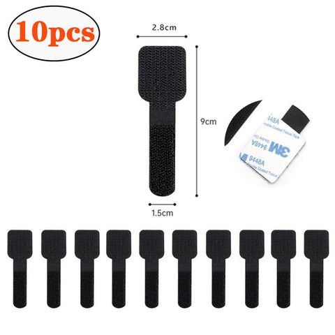 10pcs Self-Adhesive Cable Organizer Clip Ties Cord Management Wall Wire Hook Holder Wrapper Kitchen-PA00857-Veeddydropshipping