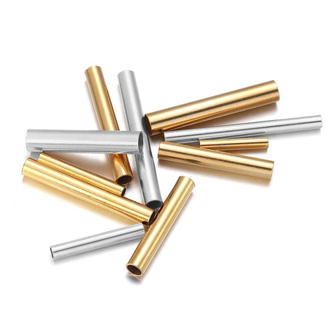 Steel Tube Beads Metal Long Tube Connectors  DIY Jewelry Making-JW01484-Veeddydropshipping