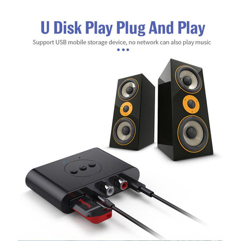 Bluetooth 5.0 Audio Receiver NFC U Disk RCA 3.5mm AUX USB Stereo -CE01106-Veeddydropshipping