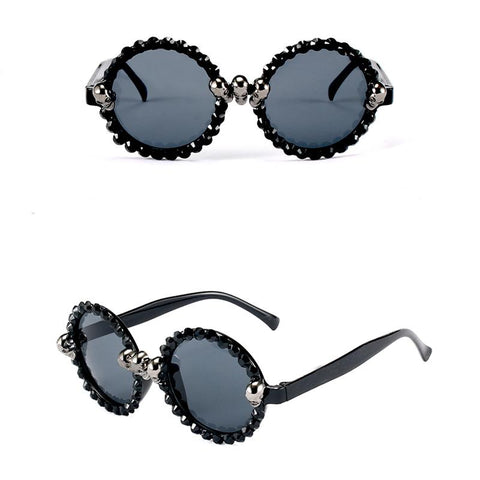 Gothic Skull Sunglasses Cat Eye Crystal-WF01316-Veeddydropshipping
