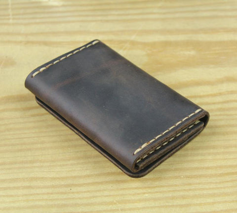 Leather Card Holder Men small Purse Credit ID card Holder-BS00582-Veeddydropshipping