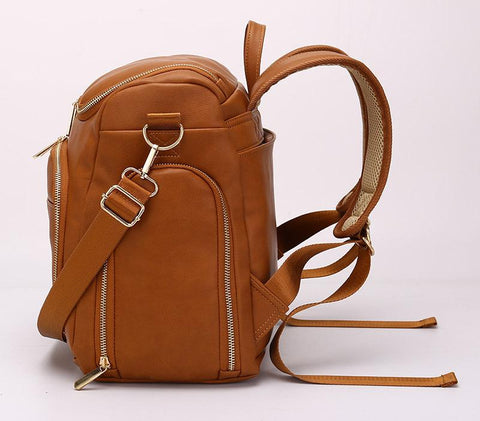 Pu Mommy Bag Backpack Large Capacity Waterproof Mother and Baby Bag-TB00219-Veeddydropshipping