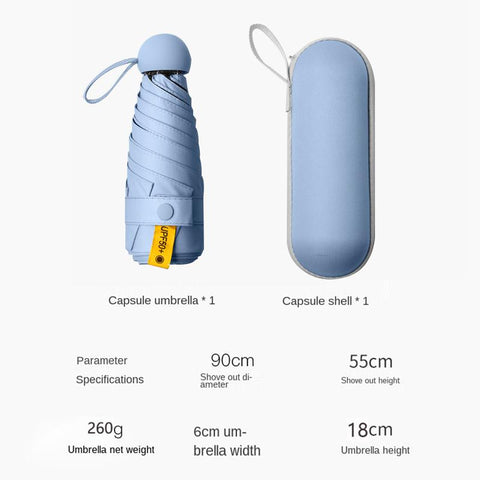 Anti-UV Mini Capsule Small Umbrella Pocket-HA01154-Veeddydropshipping