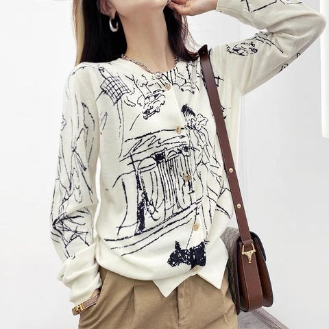 Ultra-Thin Wool Knitted Cardigan Women Sweater Coat-Veeddydropshipping