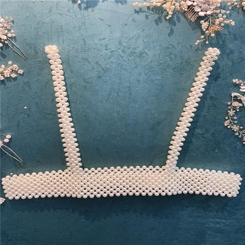 Womens Sexy Handmade Imitation Pearls Vest-Veeddydropshipping