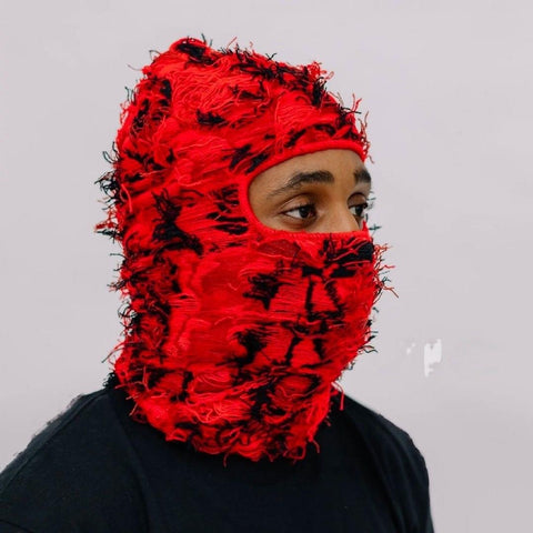Knitted Distressed Camo Balaclava Ski Mask-Veeddydropshipping