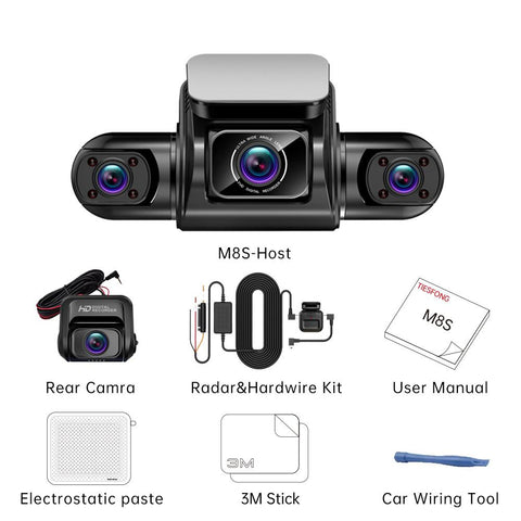 FONDIM Mini Hidden Dash Cam M8S 4CH 360 HD 4*1080P for Car DVR-AM00557-Veeddydropshipping