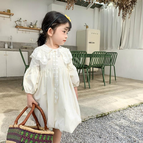 Girls Party Princess Dress Kids Puff Sleeve Shaggy Dress-Veeddydropshipping