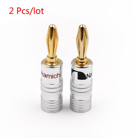 Gold-plate Copper Banana Plug No Welding 4MM Banana Head Sound Horn Wire Plug-CE00147-Veeddydropshipping