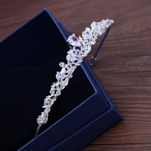 Zircon Bridal Headpiece  Wedding Crown Hair Accessories -JW00523-Veeddydropshipping