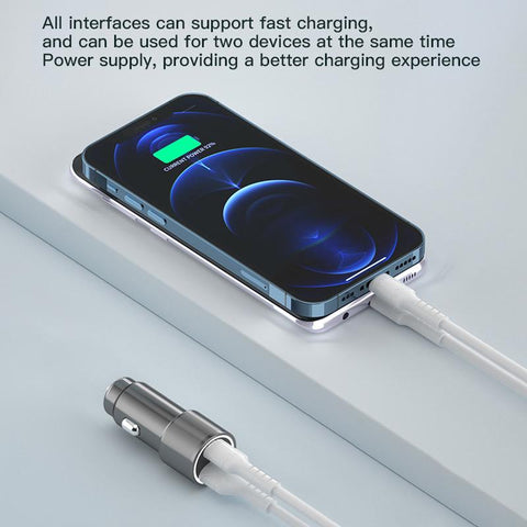 Nohon 65W Car Charger USB Type C Dual Port PD QC Fast Charging-PA01142-Veeddydropshipping