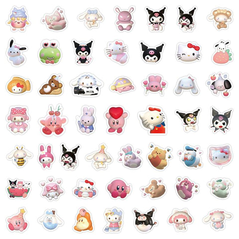 100pcs 3D Avatar Sanrio Sticker Cartoon Cute DIY Sticker Waterproof Anime-TB01637-Veeddydropshipping
