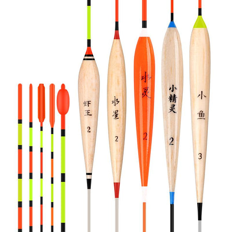 5pcs/lot Shallow Water Fishing Floats Balsa Material Bobber +5pcs Float Tubes+1 Bag Gift -OS00400-Veeddydropshipping