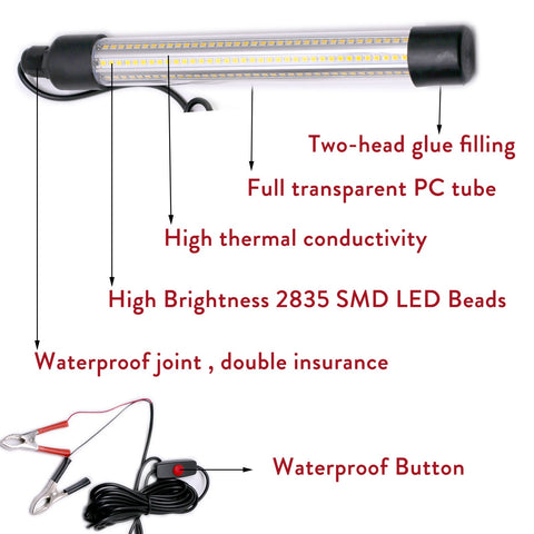 2000LM 30W Warterproof LED Submersible Fishing Night Light Underwater-TI00964-Veeddydropshipping