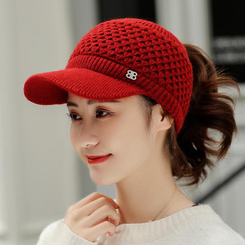Baseball Caps Women Twist Knit Hats-WF01356-Veeddydropshipping
