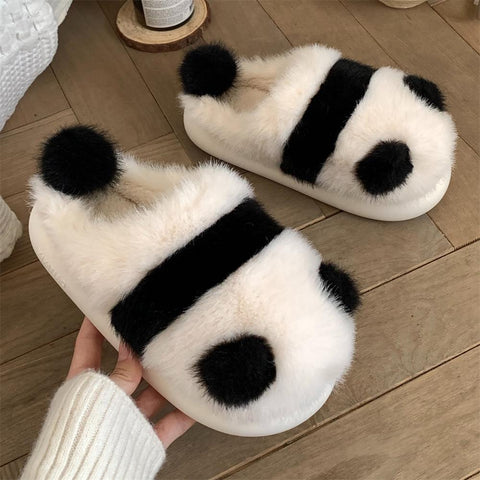 Panda Indoor Slippers Fluffy Winter Warm Slippers-BS01275-Veeddydropshipping