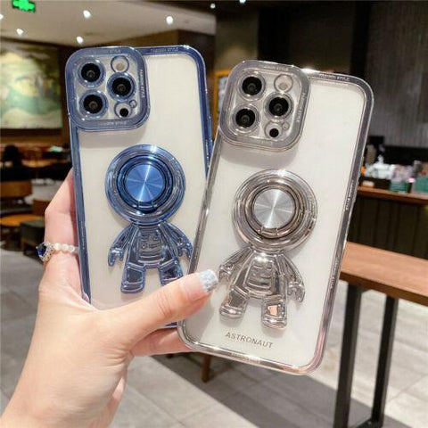 For iPhone 13Pro Max 12 11 XS XR X 8 Shockproof Astronaut Ring Holder Case Cover-PA00173-Veeddydropshipping