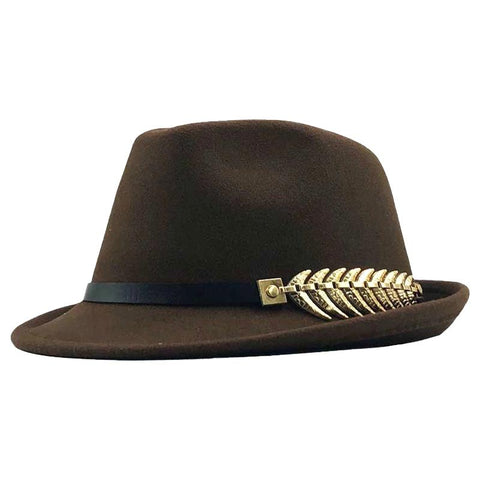 Autumn Elegant Lady Gangster Felt Homburg-MF01023-Veeddydropshipping