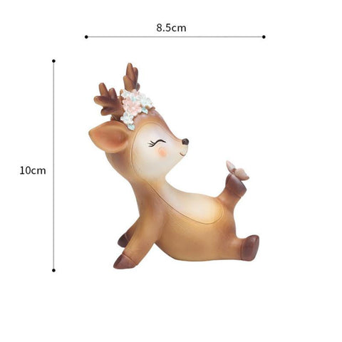 Mini Sika Deer Figurines Resin Craft Miniatures Decor-HA00336-Veeddydropshipping