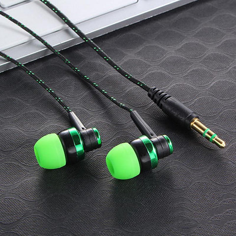 Wired Earphone Stereo Weave Cable Earphone Headset-Veeddydropshipping