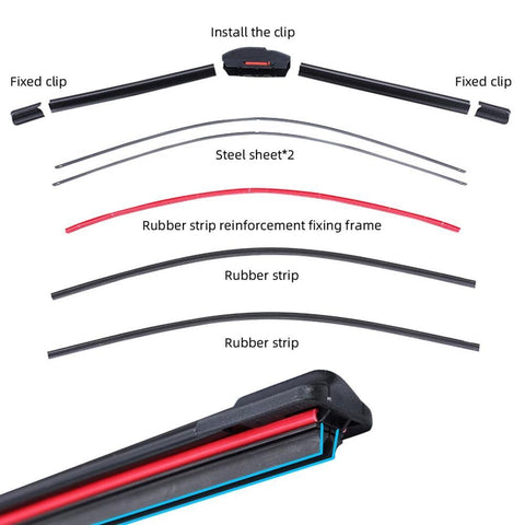 Car Windshield Wiper Blades Universal Water Repellent Wiper Blades-AM00203-Veeddydropshipping