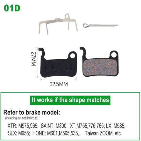 1 Pair Bicycle Disc Brake Pads Semi-Metallic Hydrauli Disc Brake-AM00173-Veeddydropshipping
