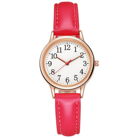 Quartz Watch Numerals Simple Leather Strap Lady-JW01057-Veeddydropshipping