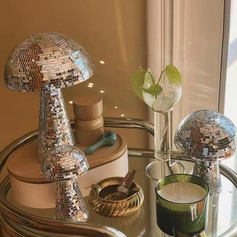 Mirror Ball Decor Reflective Mushroom Shape Ball-HA00321-Veeddydropshipping