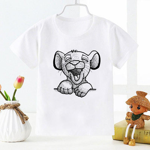 The Lion King Simba T Shirt Kids Boys Clothes White Short Sleev-TB00959-Veeddydropshipping