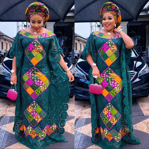 Evening Dress Women Dashiki Diamond African Clothes-WF01695-Veeddydropshipping