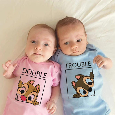 Funny Chip and Dale Disney Baby Bodysuits Cotton Short Sleeve-TB00303-Veeddydropshipping