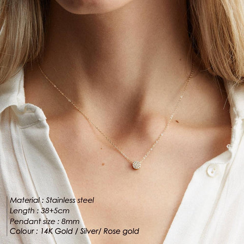 Stainless Steel Necklace Women Minimalist Dainty Necklace-JW01173-Veeddydropshipping