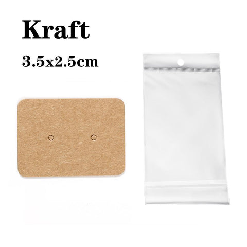 Cards aBags Necklace Earring Display Cards Self-Seal Bags Kraft Paper-JW01725-Veeddydropshipping