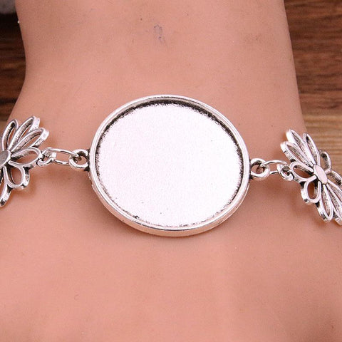 Metal Zinc Alloy Flower Heart Connector Jewelry Findings DIY -JW01628-Veeddydropshipping