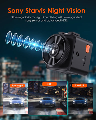Vantrue Element1 Voice Controlled Black Box Dash Cam Wireless Hotkeys-AM00575-Veeddydropshipping