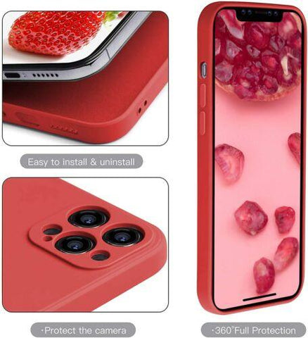 For iPhone 13 12 11 Pro Max XS XR 8 7 Plus SE Liquid Silicone Case Camera Cover-PA00103+Veeddydropshipping