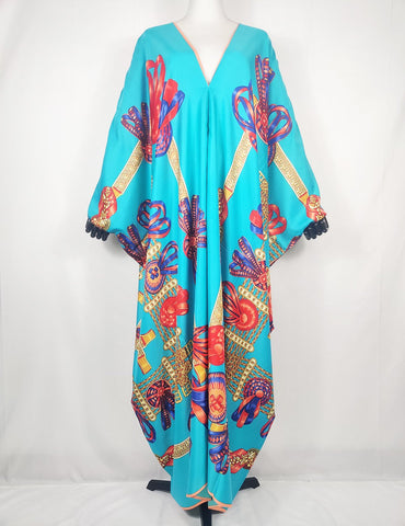 Oversized African Beach V-Neck Silk Loose Women-WF01726-Veeddydropshipping