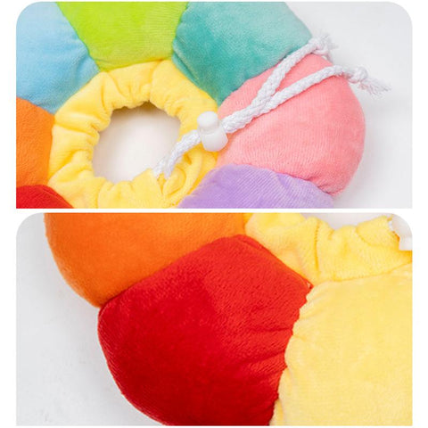 Rainbow Sunflower Elizabethan Cat Collar Harness-HA01997-Veeddydropshipping