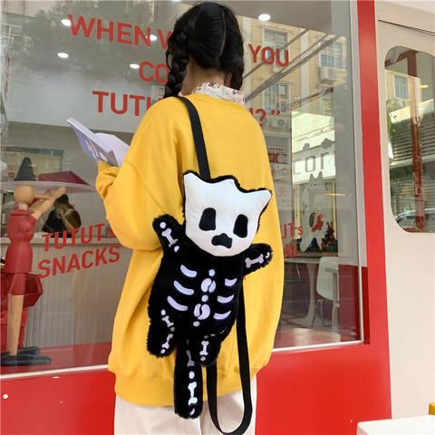 Funny Little Monster Skeleton Plush Backpack Cartoon-TB00066-Veeddydropshipping