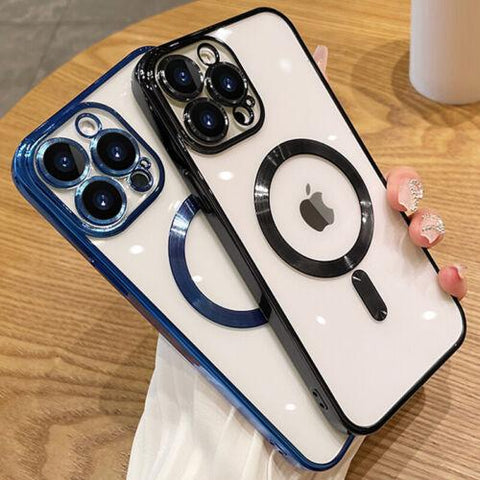 Case For iPhone 14 13 12 11 Pro Max XR XS X Shockproof Magnetic Silicone Cover-PA00107-Veeddydropshipping