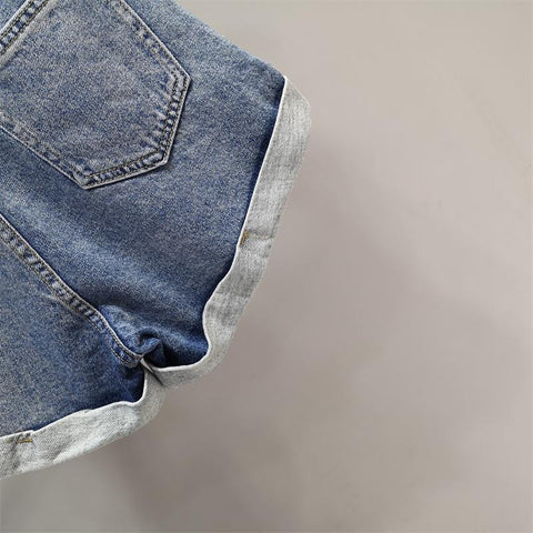 Loose Wide-Leg A- Line Denim Shorts Women-WF00621-Veeddydropshipping