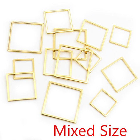 20pcs Square Charm Steel Pendant Open Mold Bezel DIY Jewelry Making-JW01615-Veeddydropshipping