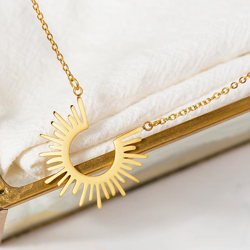 New Stainless Steel Jewelry Geometric Pendant Necklace -JW01260-Veeddydropshipping