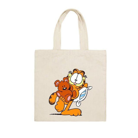 Animation Garfield Printing Large Capacity Canvas Shoulder Bag-TB00063-Veeddydropshipping