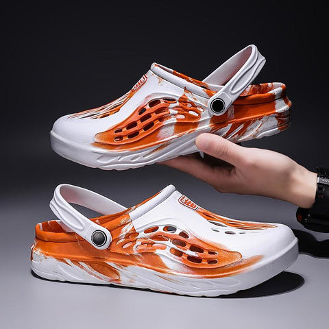 Black Men Beach Sandals Casual Outdoor Slip On Men Garden-BS01474-Veeddydropshipping