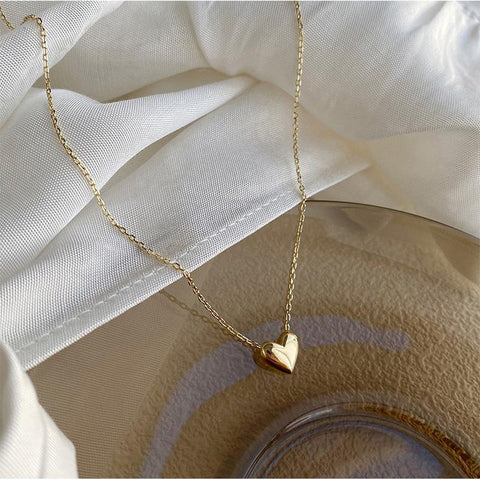 925 Sterling Silver Heart Pendant Necklace Women Plated    Anniversary Jewelry