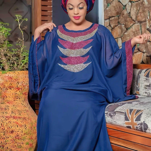 African Long Sleeve Plus Size Long Maxi Dress-Veeddydropshipping