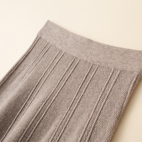 Wool Skirt Women High Waist Knitted Umbrella Skirt-WF00480-Veeddydropshipping